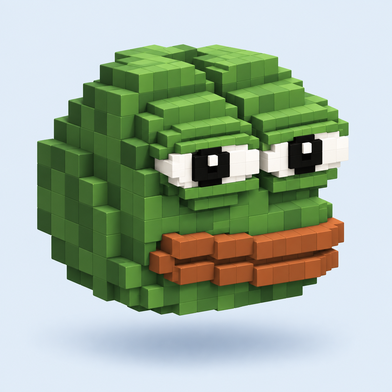 Pepe floating voxel head